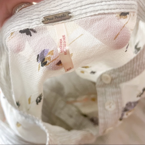 Free People Hearts & Colors Neutral Oversized Flowy Western Rodeo Top - Picture 8 of 16